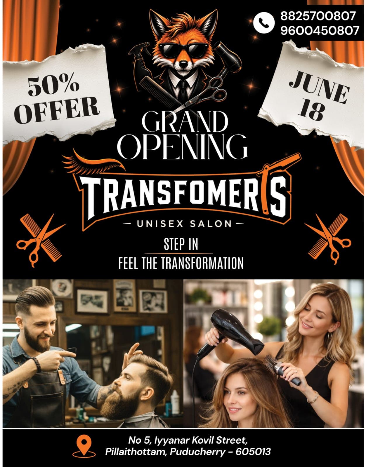 Transformers Salon grand opening creative